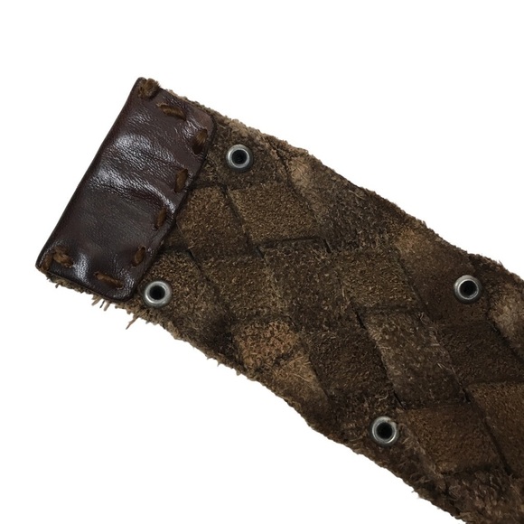AMERICAN EAGLE Braided Leather Belt Stud Details Western Equestrian Rodeo S/M main image 12